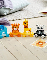 LEGO DUPLO My First Animal Train 10955 Pull-Along Toddlers’ Animal Toy with an Elephant, Tiger, Giraffe and Panda, New 2021 (15 Pieces)
