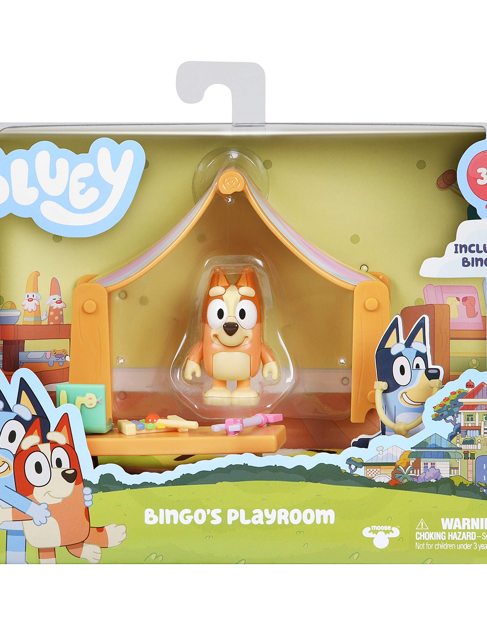 Bluey Bingo's Playroom, with 2.5" Bingo Figure, Canopy, Table, Computer, Rug, and Xylophone