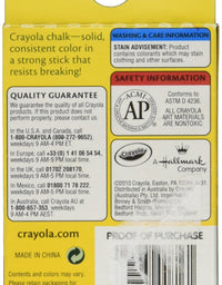 Crayola Chalk, Assorted Colors, 12 Sticks Per Box
