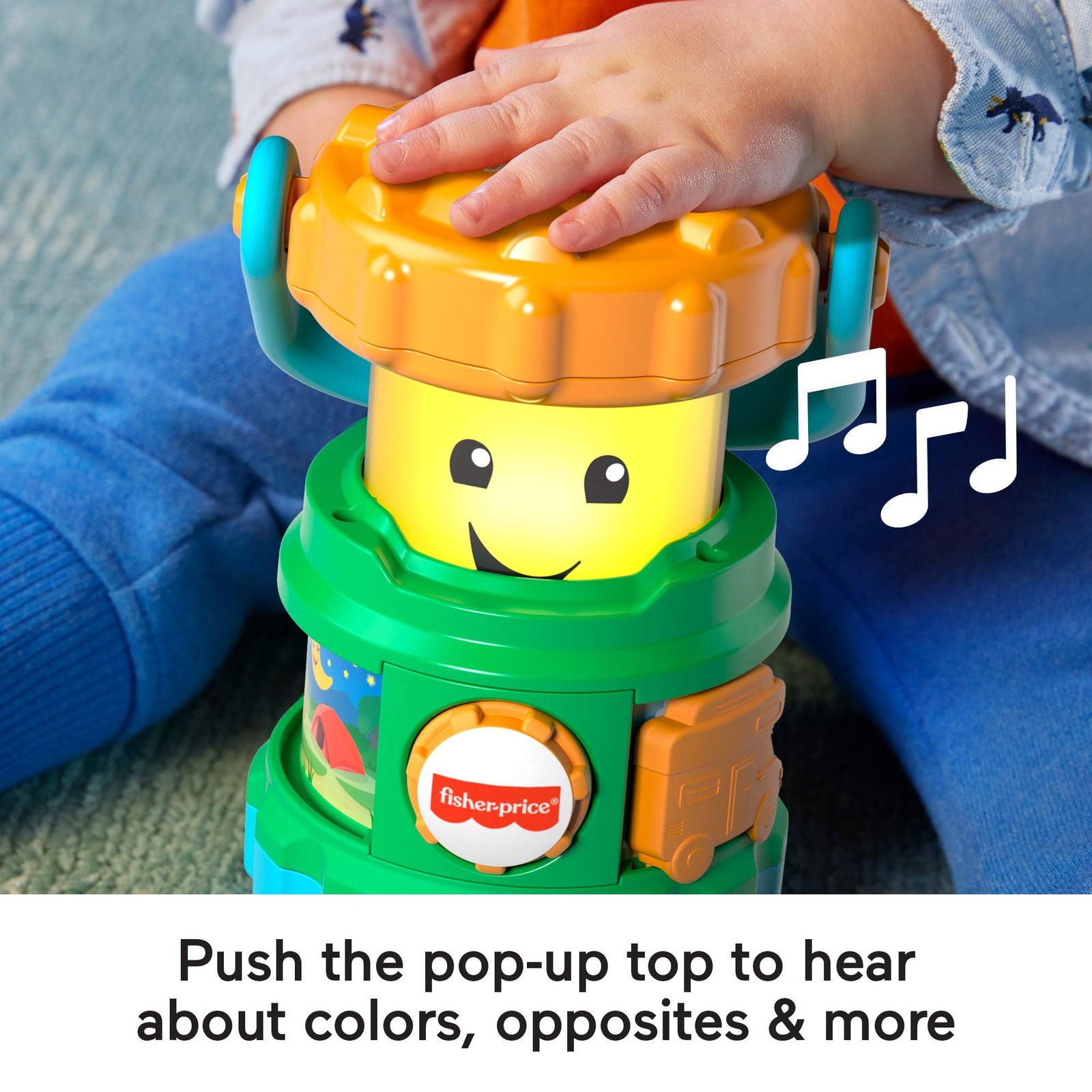 Fisher-Price Laugh & Learn Camping Fun Lantern, musical toy with lights, sounds and learning content for baby and toddler ages 6-36 months