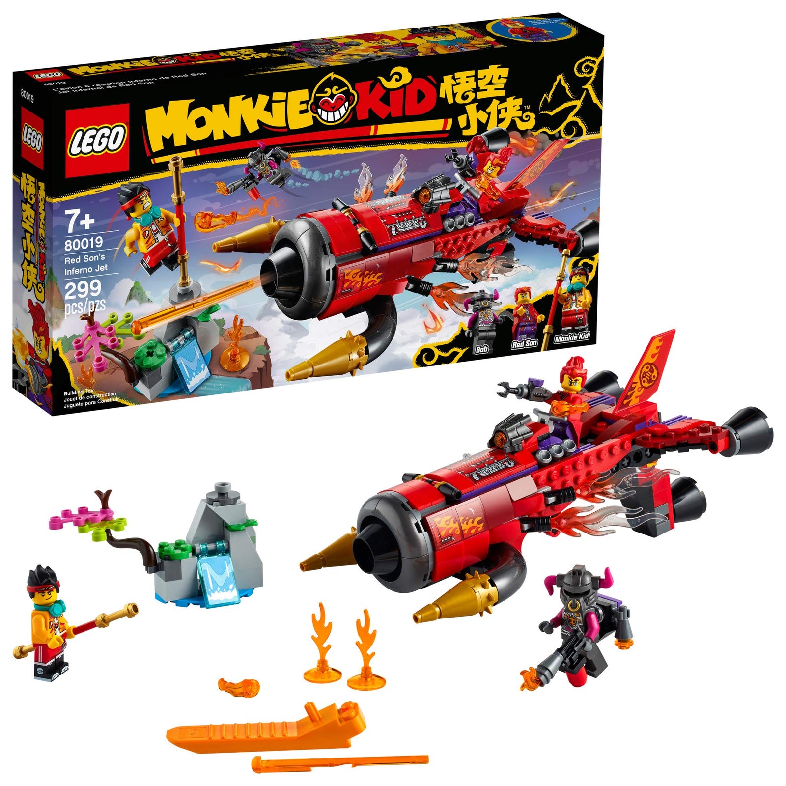 LEGO Monkie Kid Red Son’s Inferno Jet 80019 Building Kit (299 Pieces)