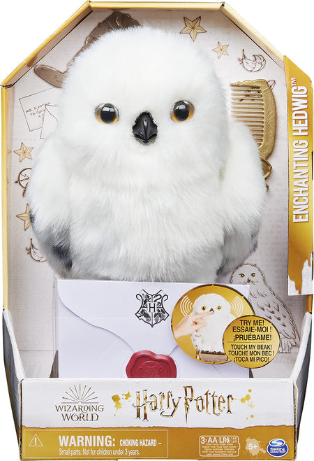 Wizarding World Harry Potter, Enchanting Hedwig Interactive Owl with Over 15 Sounds and Movements and Hogwarts Envelope, Kids Toys for Ages 5 and up, Multicolor