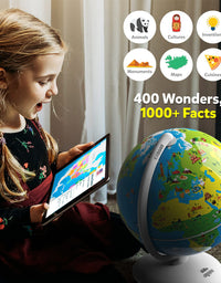 Orboot Earth by PlayShifu (App Based): Interactive AR Globe For Kids, STEM Toy Ages 4-10, Educational Gift For Boys & Girls (No Borders, No Names On Globe)
