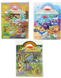 Melissa & Doug Reusable Puffy Sticker Wild Adventures Play Set 3-Pack (118 Stickers: Safari, Dinosaur, Ocean)
