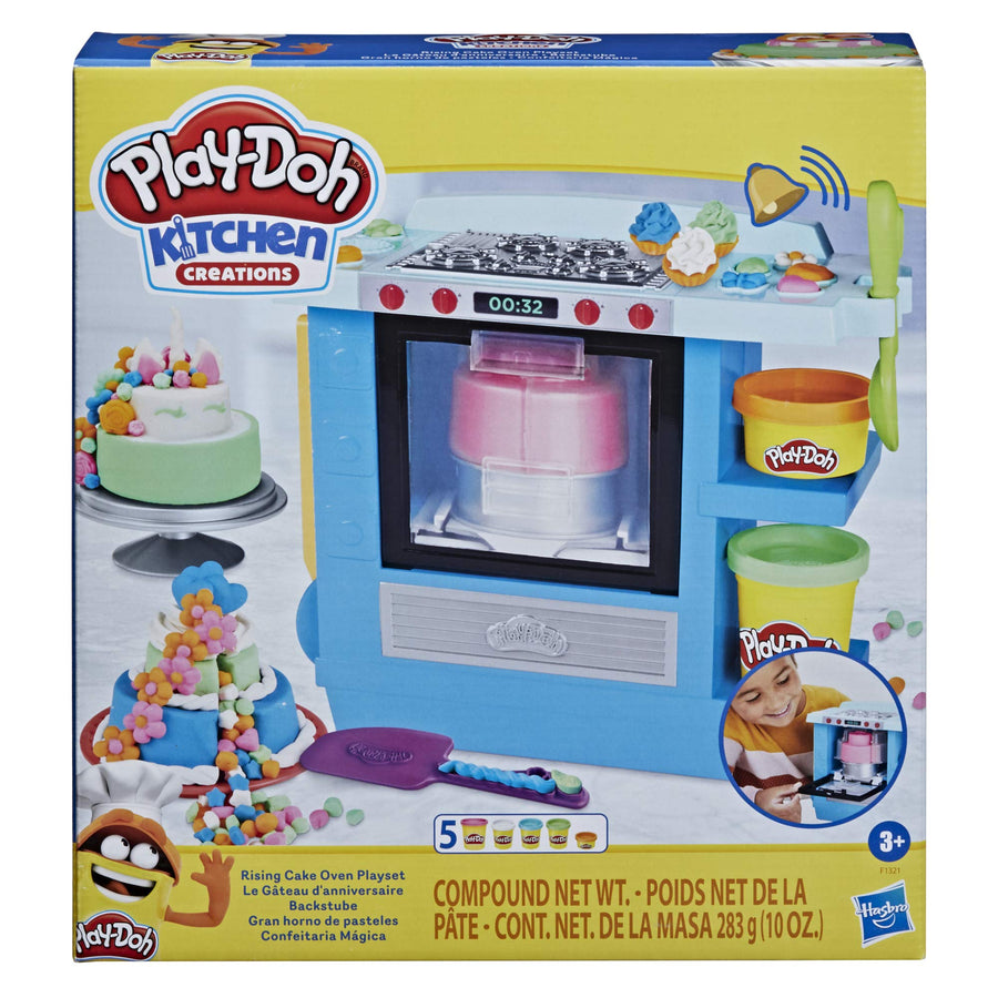 Play-Doh Kitchen Creations Rising Cake Oven Bakery Playset for Kids 3 Years and Up with 5 Modeling Compound Colors, Non-Toxic