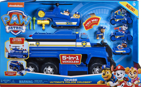 Paw Patrol, Chase’s 5-in-1 Ultimate Cruiser with Lights and Sounds, for Kids Aged 3 and up
