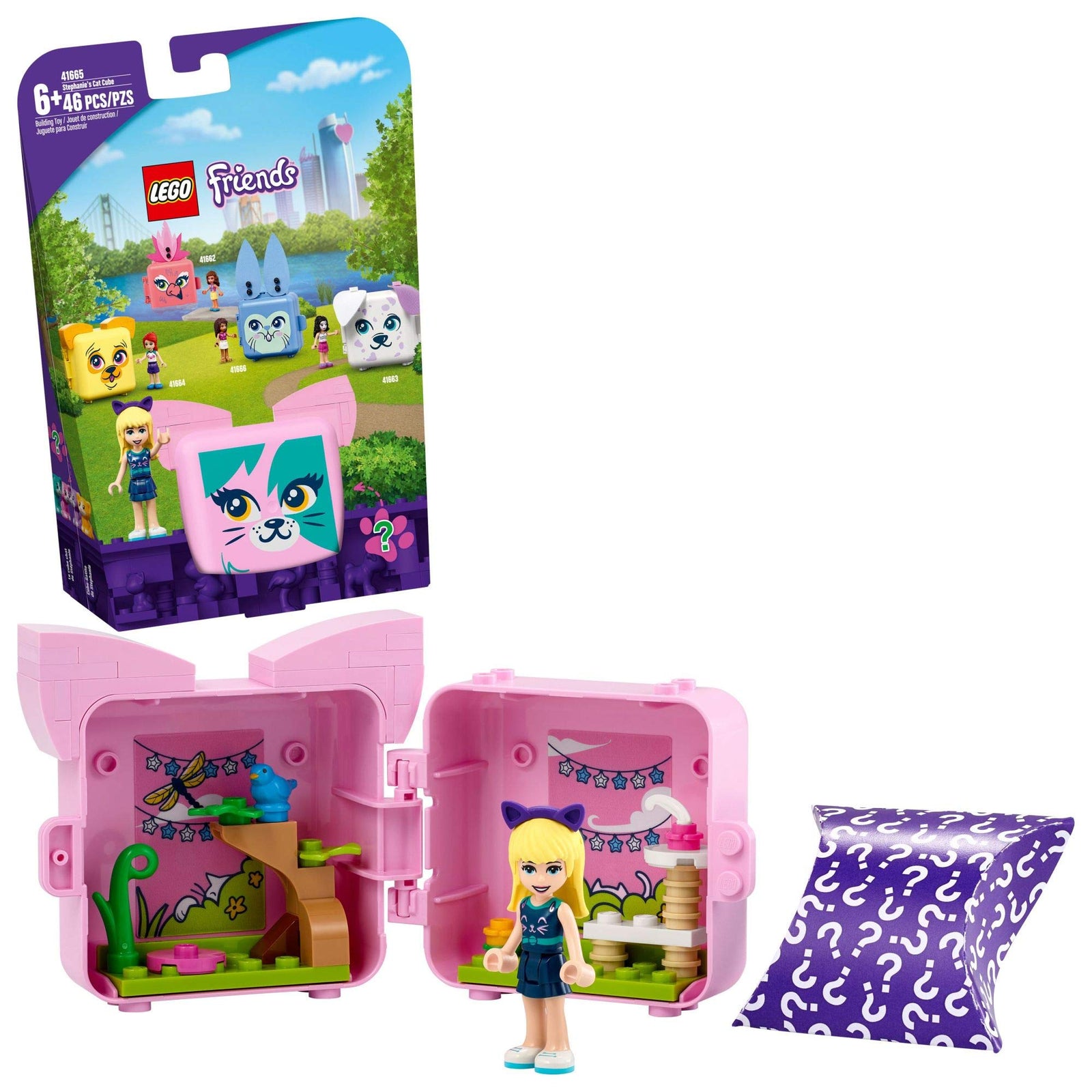 LEGO Friends Stephanie’s Cat Cube 41665 Building Kit; Kitten Toy for Kids with a Stephanie Mini-Doll Toy; Cat Toy Makes a Creative Gift for Kids Who Love Portable Playsets, New 2021 (46 Pieces)