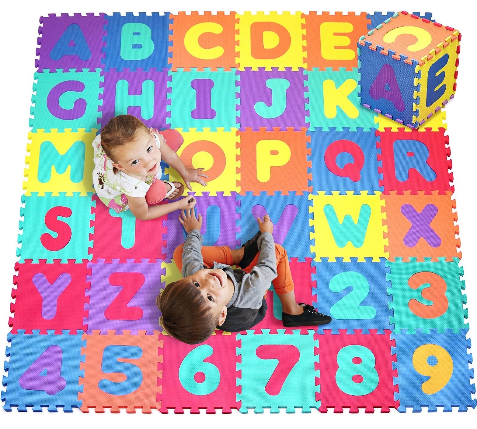 Click N' Play, Alphabet and Numbers Foam Puzzle Play Mat, 36 Tiles (Each Tile Measures 12 X 12 Inch for a Total Coverage of 36 Square Feet)