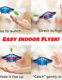 Force1 Scoot Hand Operated Drone for Kids or Adults - Hands Free Motion Sensor Mini Drone, Easy Indoor Small UFO Toy Flying Ball Drone Toy for Boys and Girls (Blue)
