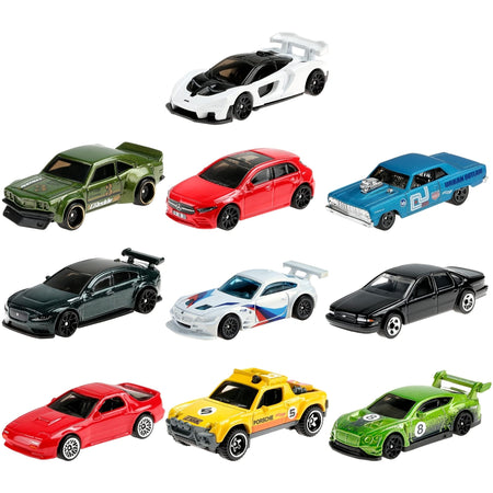 Hot Wheels Nightburnerz 10 Pack Mini Collection, 10 1:64 Scale Vehicles Themed to Super Speeders for Night Driving Each with Authentic Sculpt [Amazon Exclusive]
