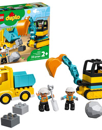 LEGO DUPLO Construction Truck & Tracked Excavator 10931 Building Site Toy for Kids Aged 2 and Up; Digger Toy and Tipper Truck Building Set for Toddlers, New 2020 (20 Pieces)
