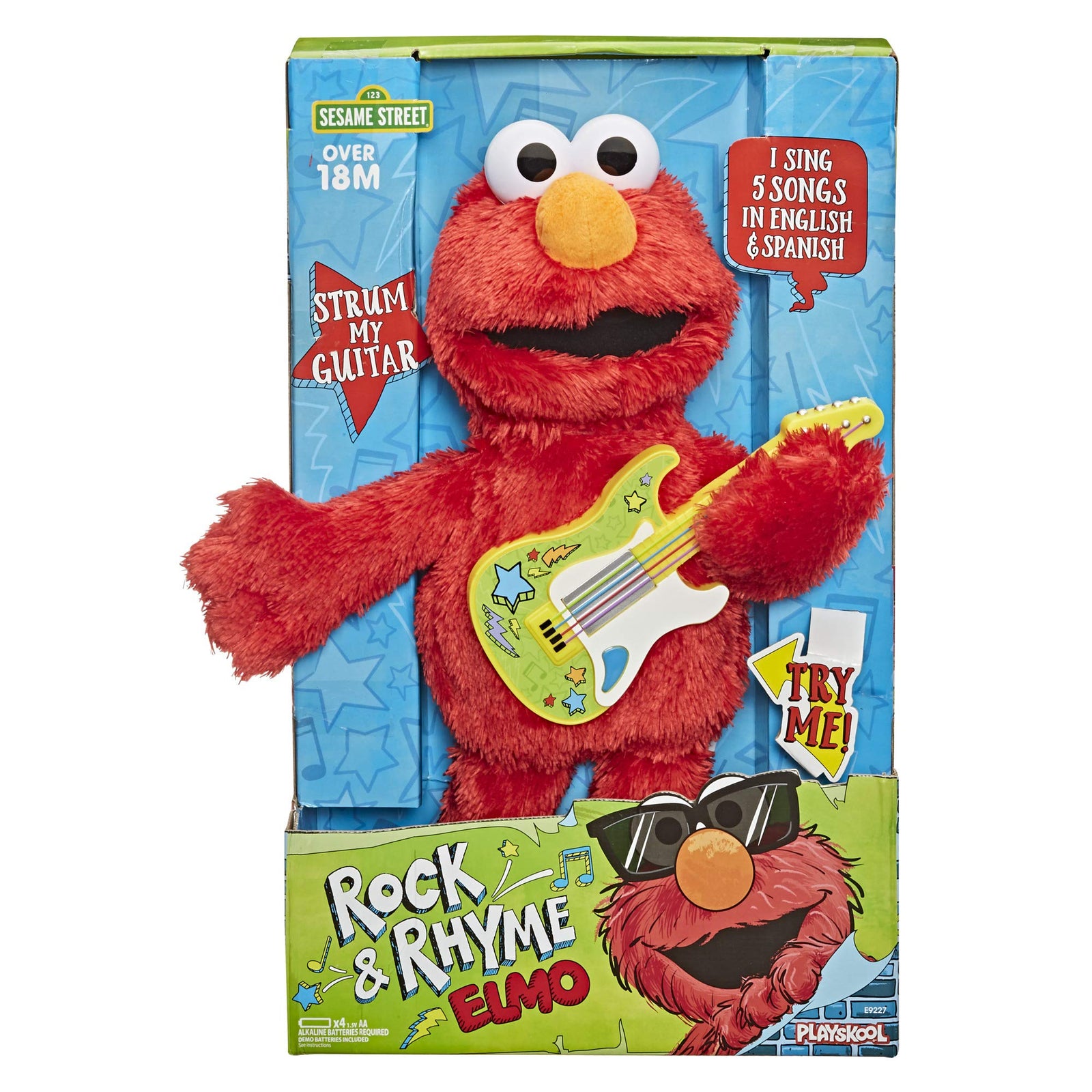 Sesame Street Rock and Rhyme Elmo Talking, Singing 14-Inch Plush Toy for Toddlers, Kids 18 Months & Up