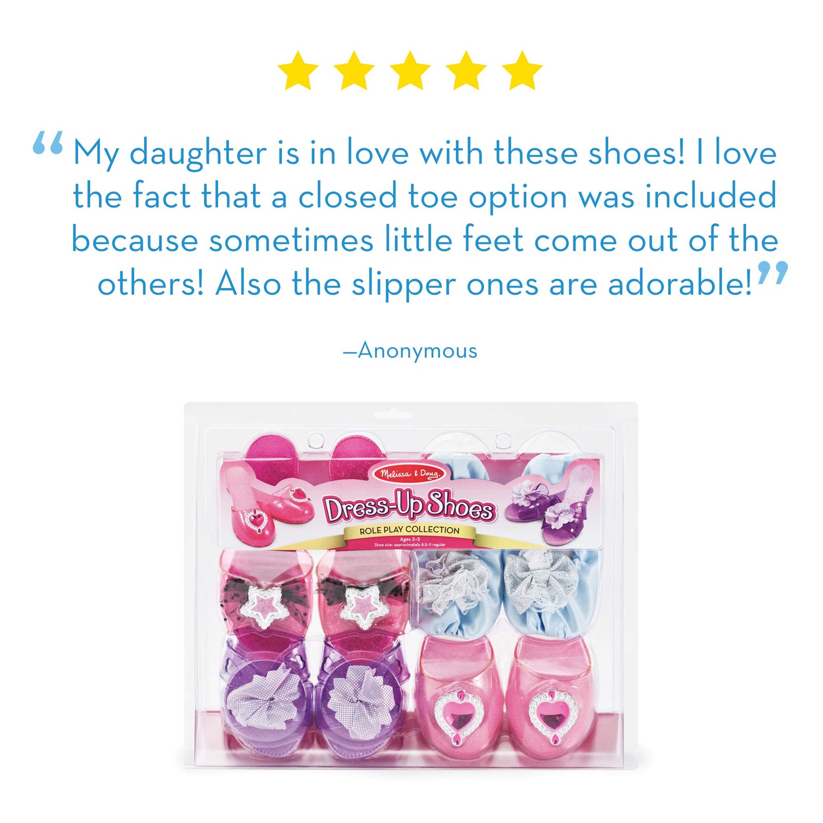 Melissa & Doug Role Play Collection - Step In Style! Dress-Up Shoes Set (4 Pairs)