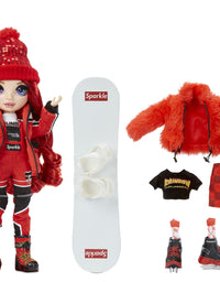 Rainbow High Winter Break Ruby Anderson – Red Fashion Doll and Playset with 2 Designer Outfits, Snowboard and Accessories, Gift for Kids and Collectors, Toys for Girls Ages 6 7 8+ to 12 Years Old
