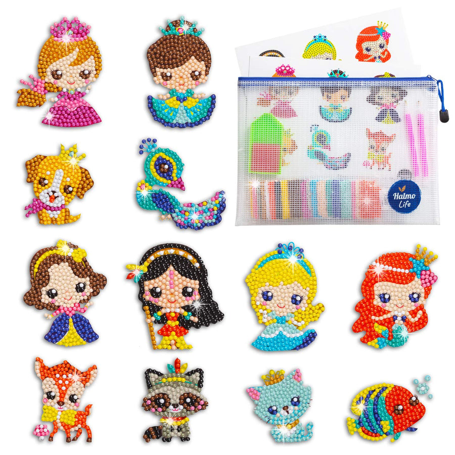 Halmolife 5D Diamond Painting Kits for Kids- Diamond Art for Kids Arts and Crafts for Boys and Girls Ages 6-8 10-12 Diamond Painting Stickers Gem Art Craft Kits Diamond Dots Kids Gift