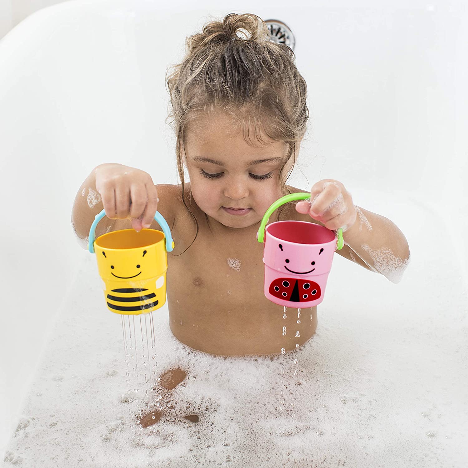 Skip Hop Baby Bath Toy, Zoo Stack & Pour Buckets