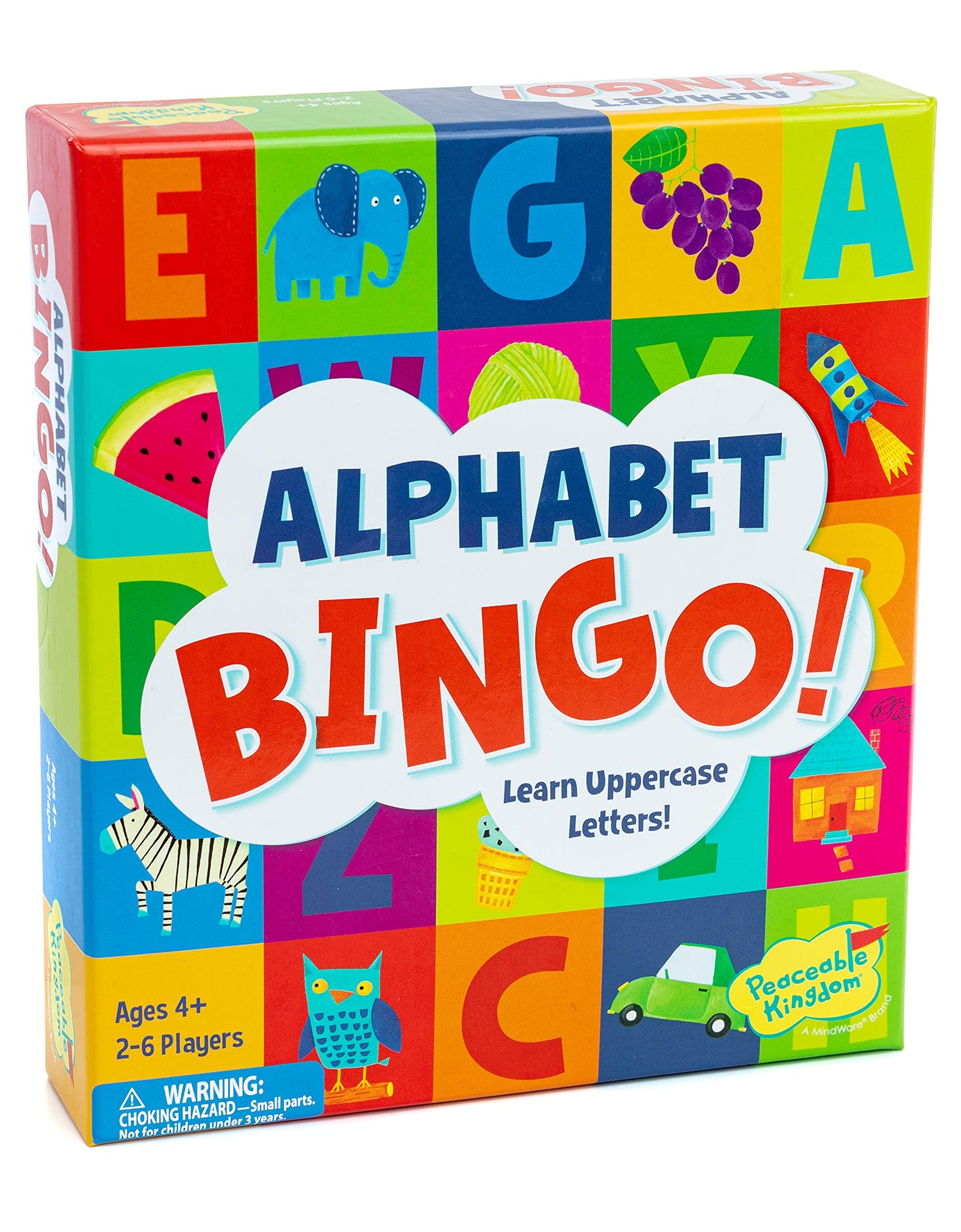 Peaceable Kingdom Alphabet Bingo! Letter Learning Board Game for Kids