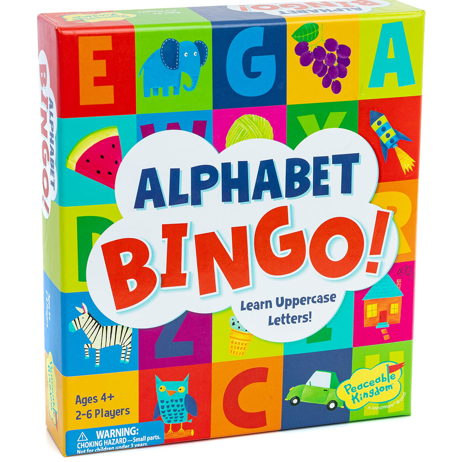 Peaceable Kingdom Alphabet Bingo! Letter Learning Board Game for Kids
