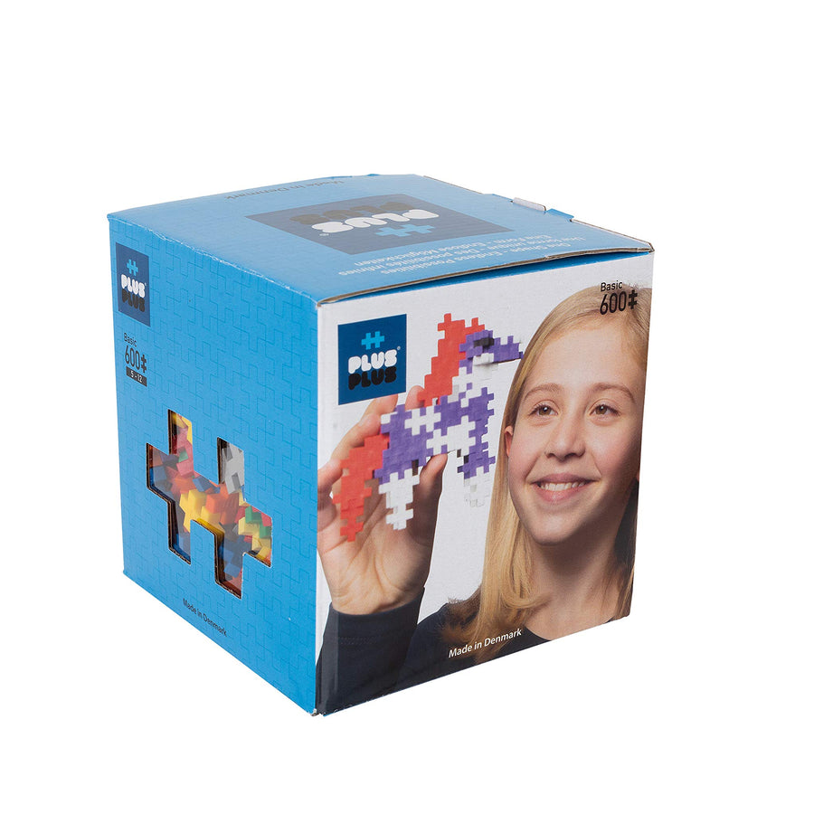 PLUS PLUS - Open Play Set - 600 Piece - Basic Color Mix, Construction Building Stem Toy, Interlocking Mini Puzzle Blocks for Kids