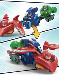 PJ Masks 3-in-1 Combiner Jet Preschool Toy, Toy Set with 3 Connecting Cars and 3 Action Figures for Kids Ages 3 and Up
