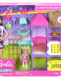 Barbie Skipper Babysitters Inc. Climb 'n Explore Playground Dolls & Playset with Babysitting Skipper Doll, Toddler Doll, Play Station, Moldable Sand & Accessories for Kids 3 to 7 Years Old
