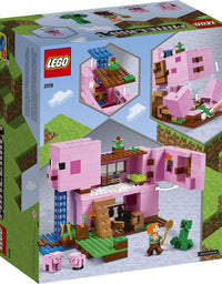 LEGO Minecraft The Pig House 21170 Minecraft Toy Featuring Alex, a Creeper and a House Shaped Like a Giant Pig, New 2021 (490 Pieces)
