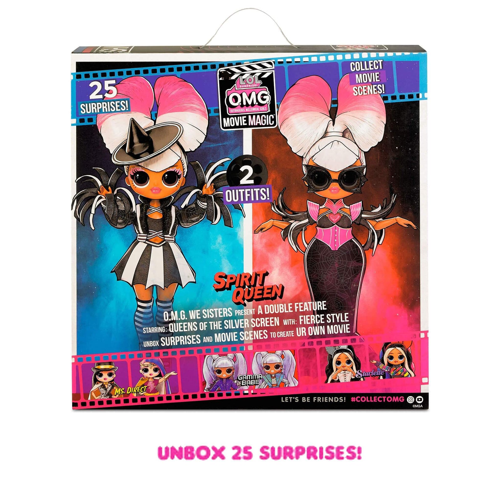 LOL Surprise OMG Movie Magic Spirit Queen Fashion Doll with 25 Surprises Including 2 Outfits, 3D Glasses, Movie Accessories and Reusable Playset– Gift for Kids, Toys for Girls Boys Ages 4 5 6 7+ Years