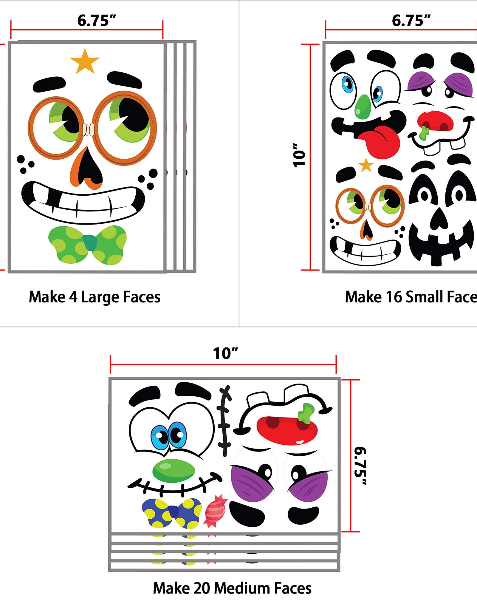 JOYIN Make 40 Faces Pumpkin Decorating Stickers with 18 Sticker Sheets in 12 Different Designs and Sizes Halloween Party Supplies Trick or Treat Party Favors