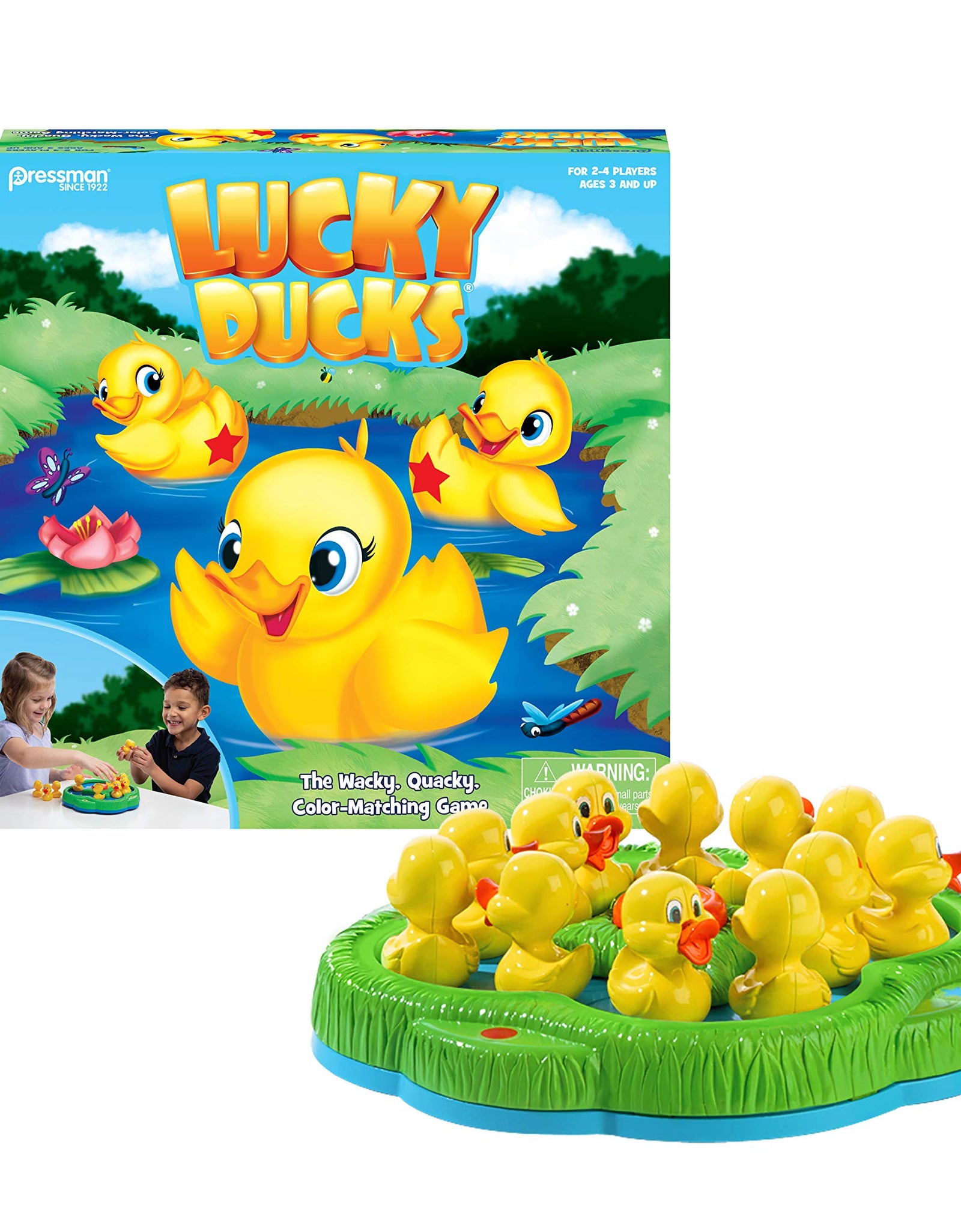 Pressman Lucky Ducks -- The Memory and Matching Game that Moves, 5"