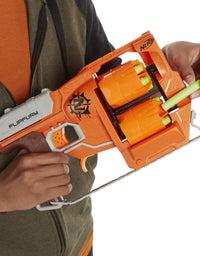 NERF Zombie Strike FlipFury Blaster -- 2 Flipping 6-Dart Drums -- Fire 6 Darts, Flip, Fire 6 More -- 12 Zombie Strike Elite Darts
