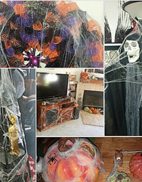 AOSTAR Halloween Stretch Spider Webs Indoor & Outdoor Spooky Spider Webbing with 50 Fake Spiders for Halloween Decorations
