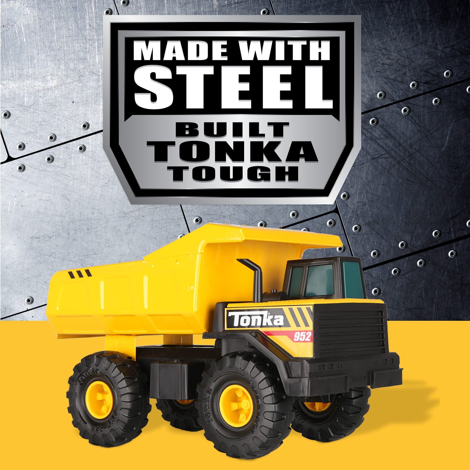Tonka Steel Classics Mighty Dump Truck, Toy Truck, Real Steel Construction, Ages 3 and Up, Frustration-Free Packaging (FFP)