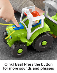 Fisher-Price Little People Caring for Animals Tractor, push-along musical farm truck for toddlers and preschool kids

