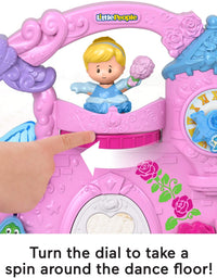 Fisher-Price Little People – Disney Princess Play & Go Castle, portable playset with character figures for toddlers and preschool kids

