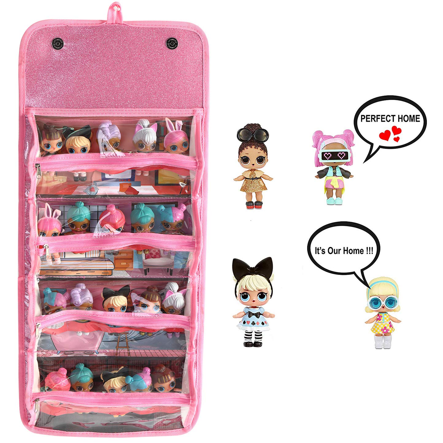 Leeche Storages & Display Case for Dolls Compatible with All LOL Surprise Dolls,Easy Carrying Storage Organizer Clear View Case