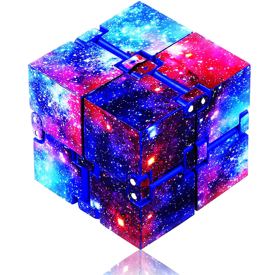 Fidget Toys Infinity Cube, Fidget Blocks for Stress and Anxiety Relief Mini Preschool Toys, Fidget Cube Toy Relaxing Hand-Held for Adults and Kids, Killing Time for ADD/ADHD/OCD (Starry Sky) Eoqiza