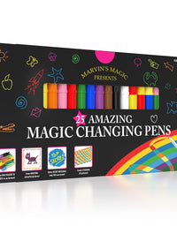 Marvin's Magic -x 25 Amazing Magic Pens - Colour Changing Magic Pen Art - Create 3D Lettering or Write Secret Messages - Includes 25 Magic Pens
