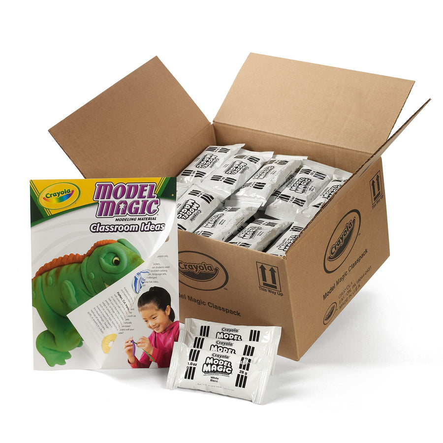 Crayola Model Magic White, Modeling Clay Alternative, Bulk School Supplies Classpack,75 Single Packs, 1 oz