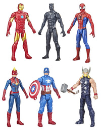 Marvel Titan Hero Series Action Figure Multipack, 6 Action Figures, 12-Inch Toys, Inspired Comics, for Kids Ages 4 and Up (Amazon Exclusive)
