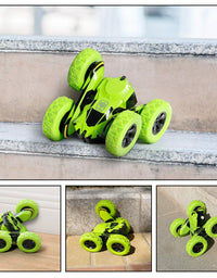 SGILE RC Stunt Car Toy, Remote Control Car with 2 Sided 360 Rotation for Boy Kids Girl, Green

