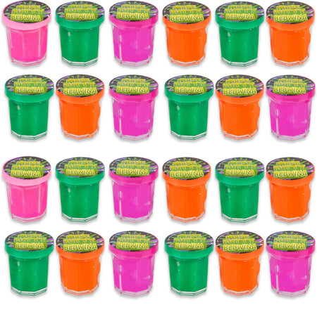 Mini Noise Putty Slime - (Pack of 48) Slime Party Favors Sludge for Kids All Ages, Boys & Girls, Bulk Neon Silly Noise Putty for Goodie Bag Party Supplies, Stocking Stuffers