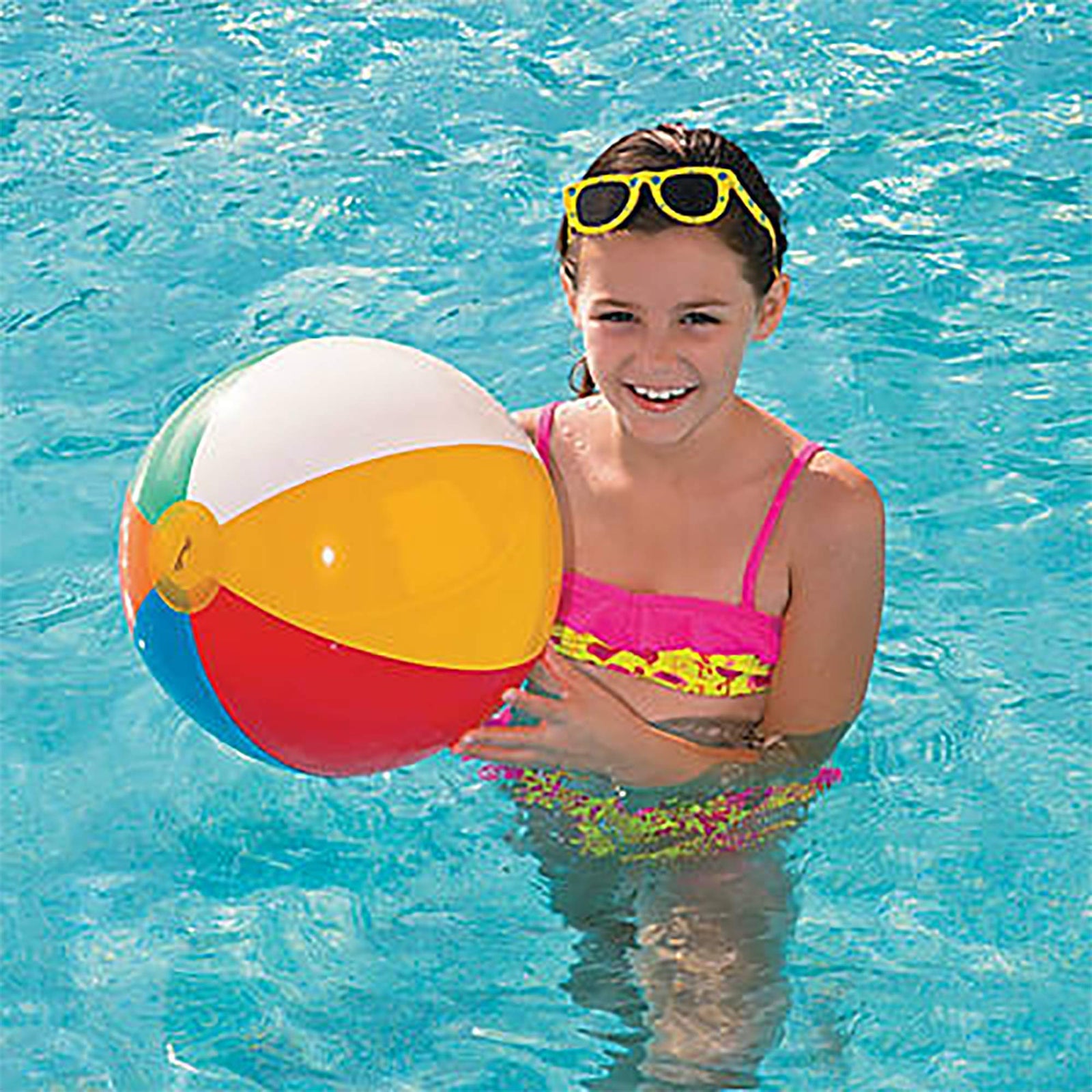 Beach Balls [3 Pack] 20" Inflatable Beach Balls for Kids - Beach Toys for Kids & Toddlers, Pool Games, Summer Outdoor Activity - Classic Rainbow Color by 4E's Novelty