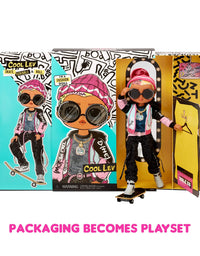 LOL Surprise OMG Guys Fashion Doll Cool Lev with 20 Surprises, Poseable, Including Skateboard, Outfit & Accessories Playset - Gift for Kids & Collectors, Toys for Girls Boys Ages 4 5 6 7+ Years Old
