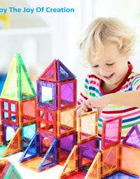 Magnetic Tiles for Kids 3D Magnet Building Tiles Set STEM Learning Toys Magnetic Toys Gift for 3+ Year Old Boys and Girls
