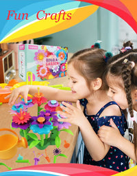 Toys for 3 4 5 6 Year Old Girls, Preschool Activities Christmas & Birthday Gifts for Toddlers and Kids Flower Garden Building Toys 51 PCS
