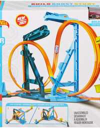 Hot Wheels Track Builder Unlimited Infinity Loop Kit with Adjustable Set-Ups & Jump That Flips Cars into Catch Cup for Kids 6 to 12 Years Old with One 1:64 Scale Vehicle
