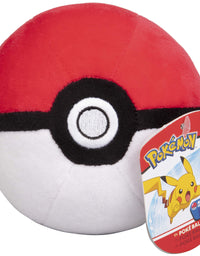 Pokémon 4" Pokéball Plush - Soft Stuffed Poké Ball with Weighted Bottom
