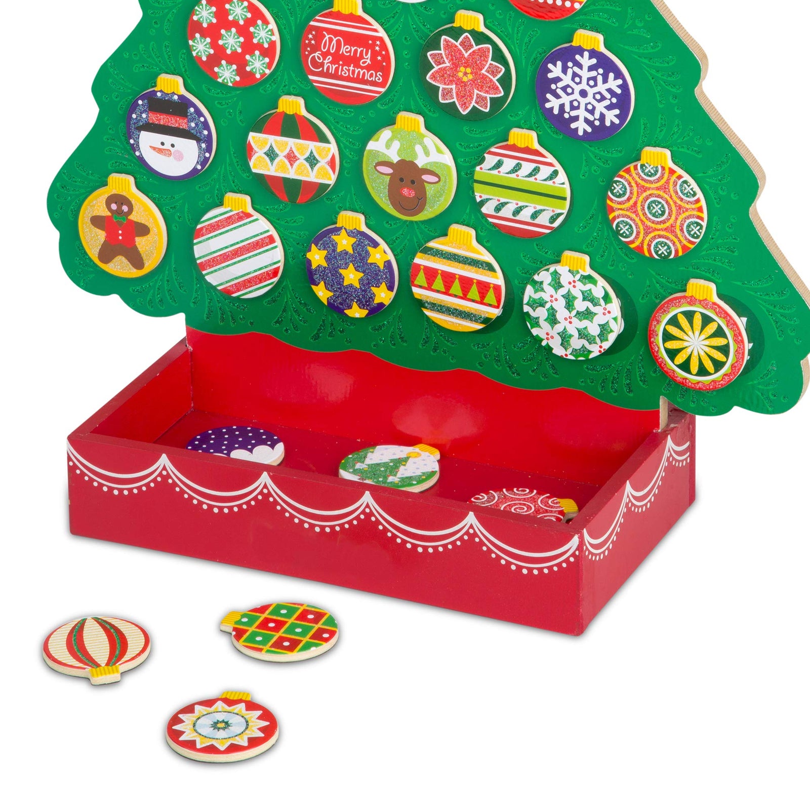 Melissa & Doug Countdown to Christmas Wooden Advent Calendar - Magnetic Tree, 25 Magnets