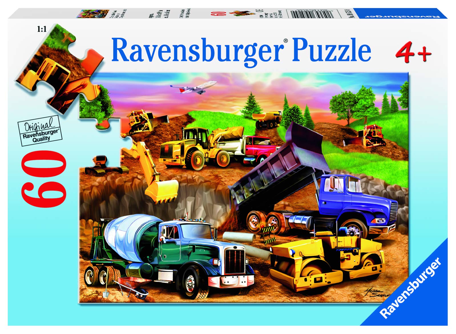 Ravensburger Construction Crowd - 60 Piece Jigsaw Puzzle for Kids – Every Piece is Unique, Pieces Fit Together Perfectly