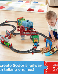 Thomas & Friends Talking Thomas & Percy Train Set, motorized train and track set for preschool kids ages 3 years and older

